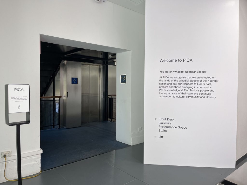Lift at the entrance foyer of PICA